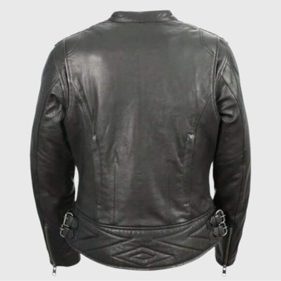 Milwaukee Leather Jacket JMLL2571 Black Crinkled Arm Motorcycle Bomber Goatskin - Picture 3 of 16